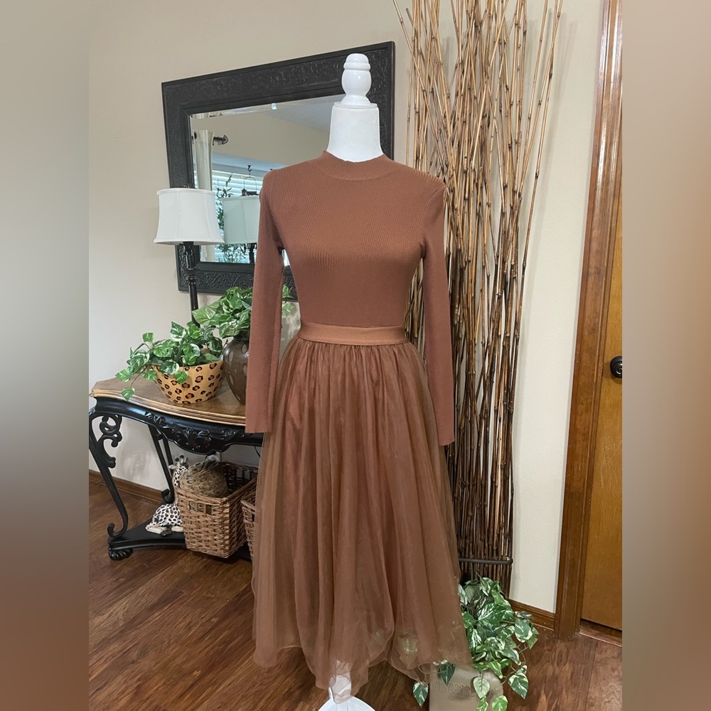 Brown Tulle Dress